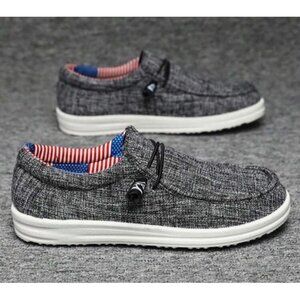 Mens Slip On Loafers Wally Lightweight Comfy Fabric Lined Adjust Laces 45/11